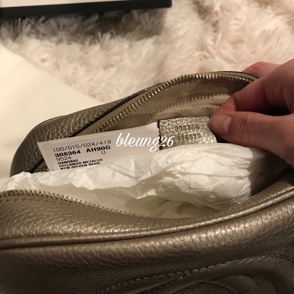 GUCCI SOHO DISCO CROSSBODY BAG GOLDEN BEIGE GOLD - Picture 5 of 8